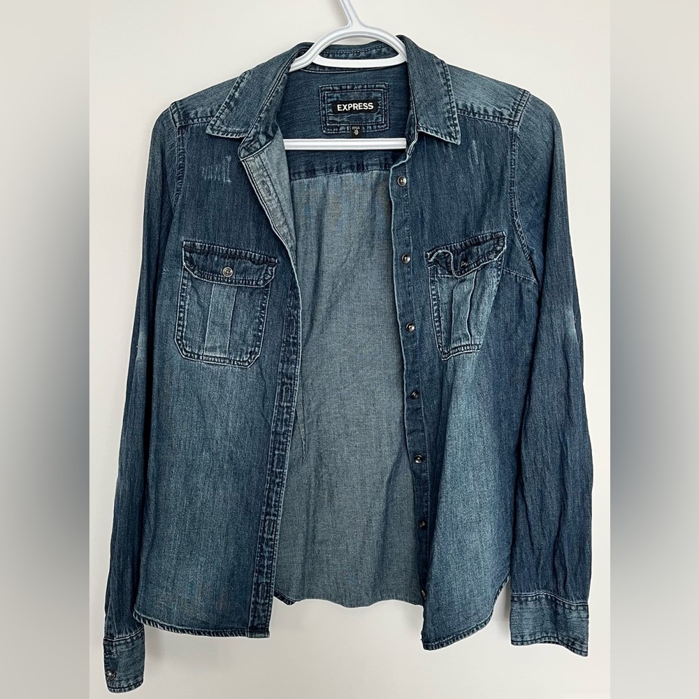 Express button up denim top